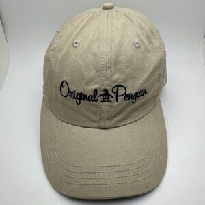 Original PENGUIN Khaki BASEBALL CAP HAT ADJUSTABLE GR40